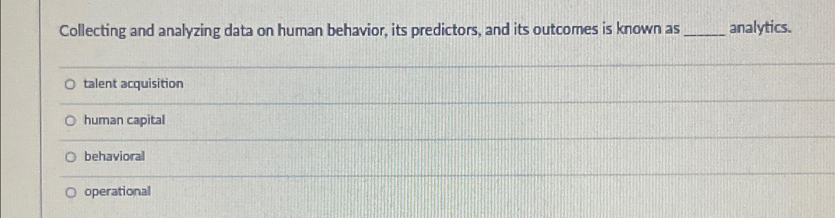  Collecting and analyzing data on human behavior, its predictors, and its