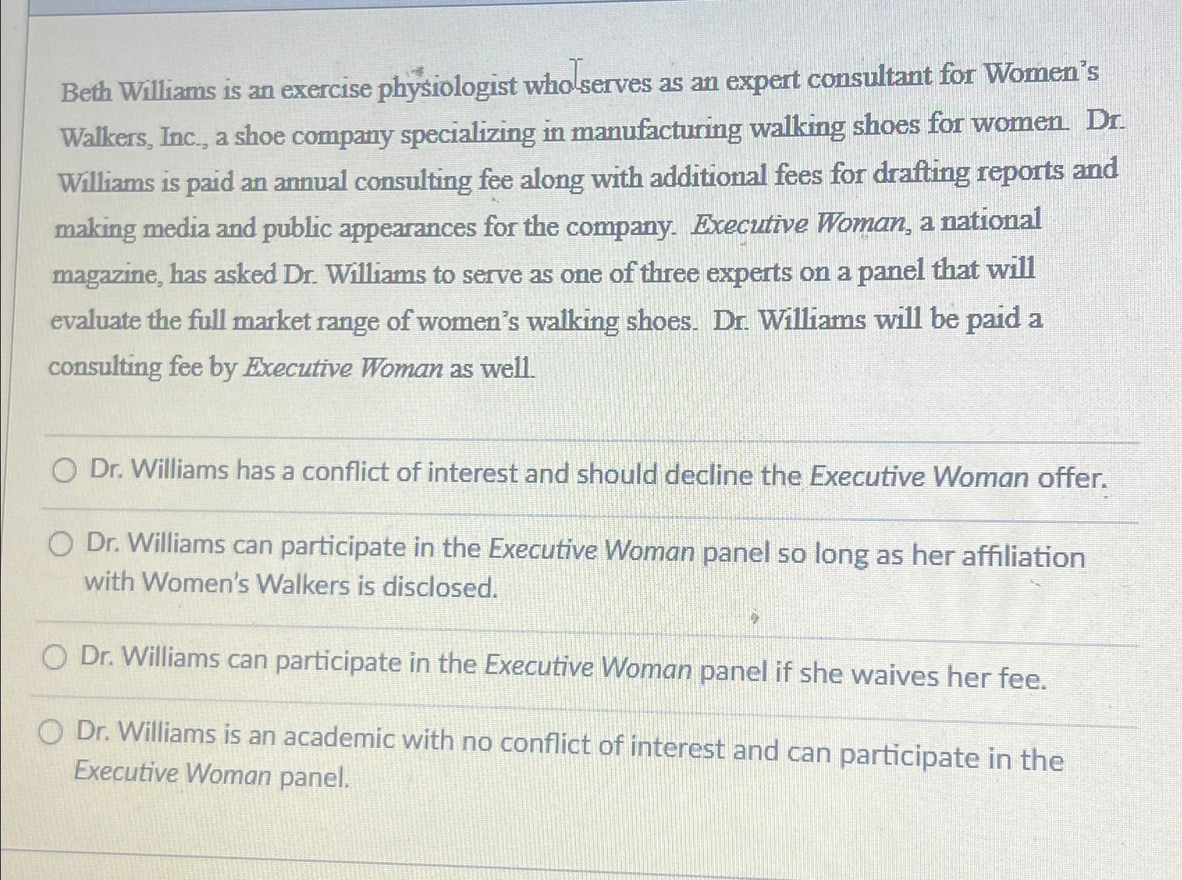  Beth Williams is an exercise physiologist who serves as an expert