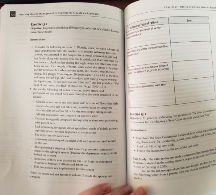 Exercise 13.1: Identifying Types of Errors. Read the case scenario on