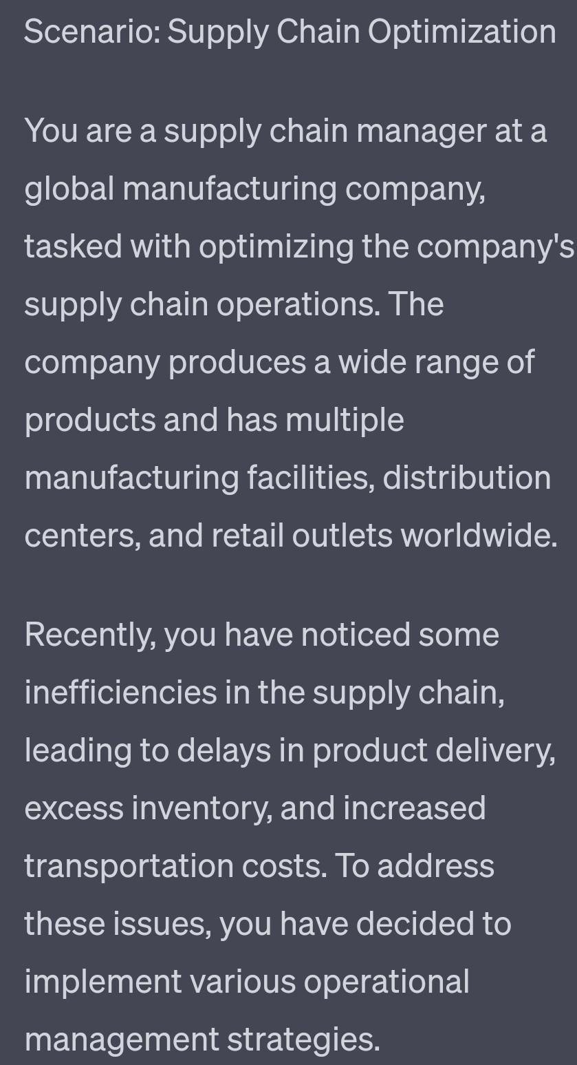 Operation management Chatgpt getting wrong answers So please stop ai answer it