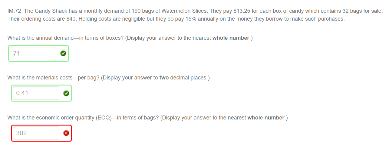 Help with last question please. AND IT IS NOT 125 either. IM.72