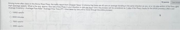  Average Irrentory = Average flow Rate "Average Flow Time (f) +