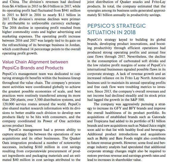 2018 through share repurchases of Tropicana orange juice, Lipton Brisk tea, Gatorade,