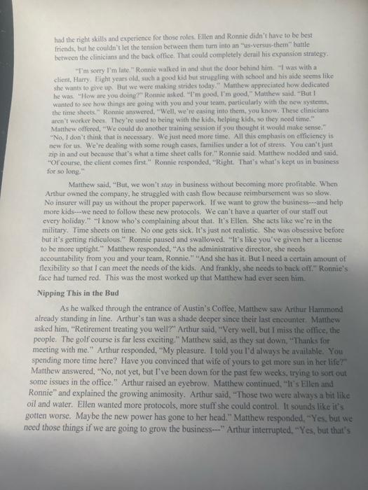 of this case is on conflict. Make sure to apply course material