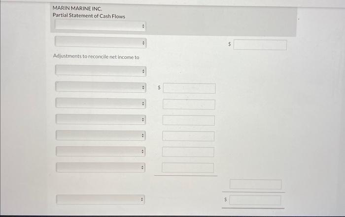 Marine incis balance sheets at December 31,2021 and 2022 , are presented