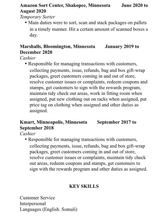 description you used to craft your resume, write a cover letter that