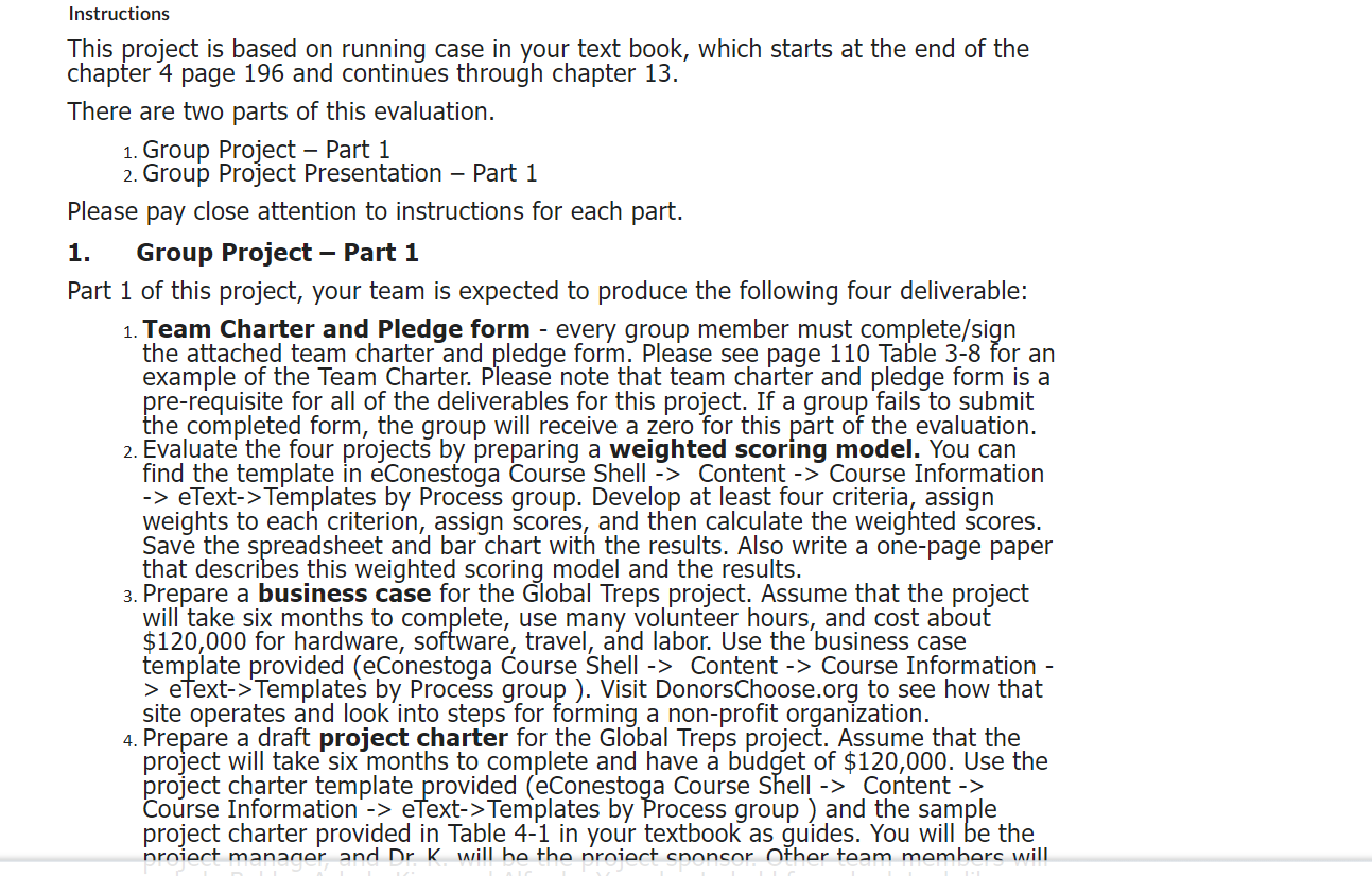 Instructions This project is based on running case in your text book,