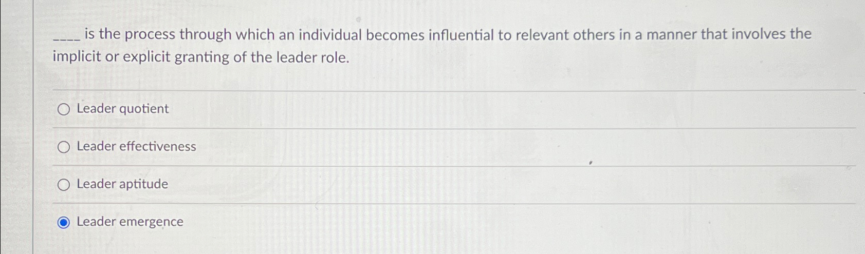  is the process through which an individual becomes influential to relevant