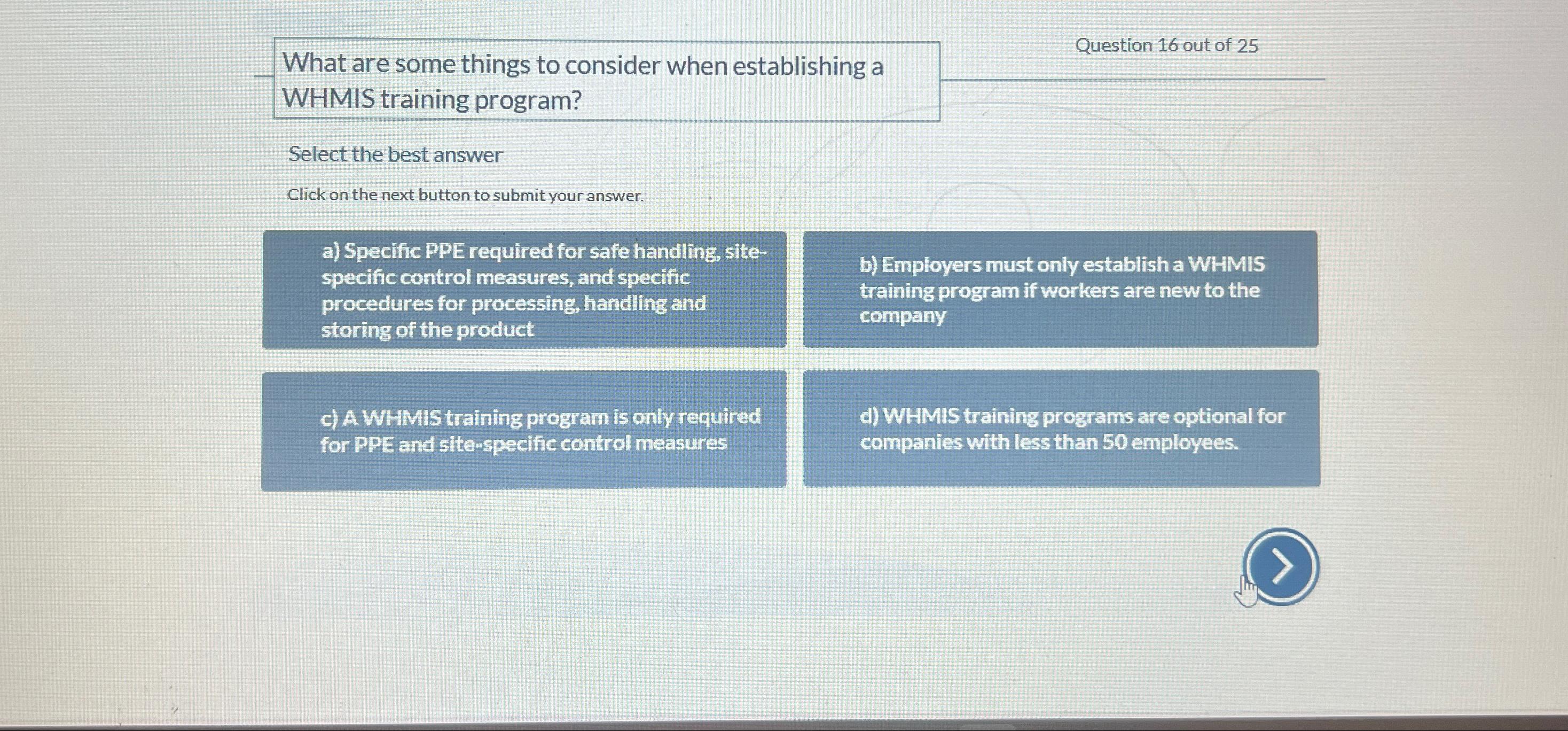  What are some things to consider when establishing a Question 16