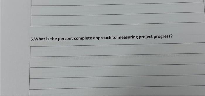  5.What is the percent complete approach to measuring project progress