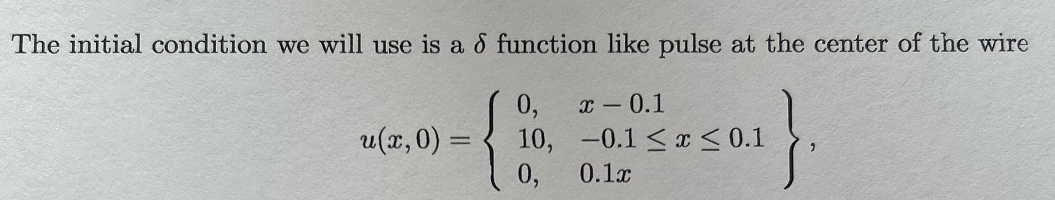 How can I enter this initial condition into matlab and then take