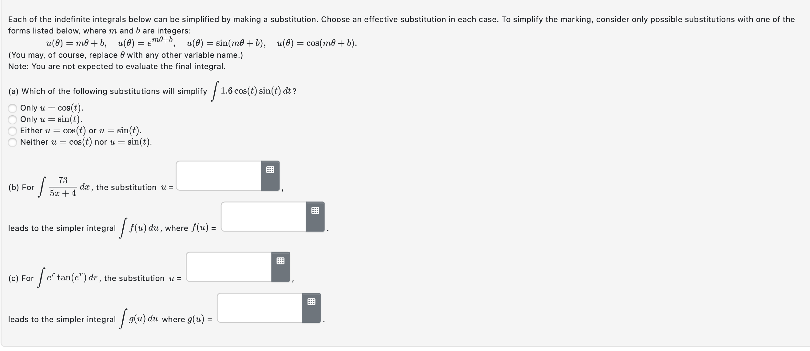 + 52 ) 2Each of the indefinite integrals below can be simplified