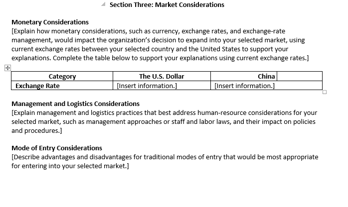 Between the US and China Section Three: Market Considerations Monetary Considerations [Explain