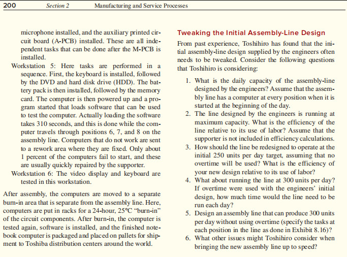the assembly-line designed by the engineers? Assume that the assembly line has