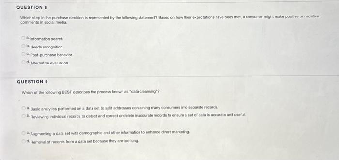 of specialty products. b. Limited problem solving, typical of convenience products. C.