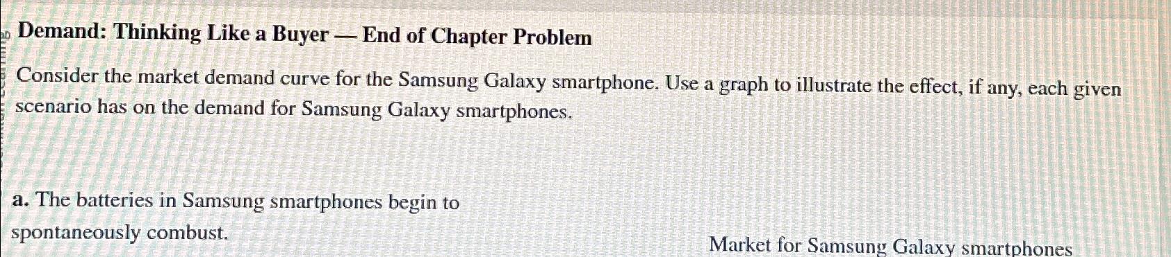  Demand: Thinking Like a Buyer - End of Chapter Problem Consider