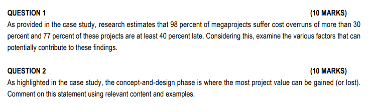 case study provided and answer the following questions. THE CONSTRUCTION PRODUCTIVITY IMPERATIVE