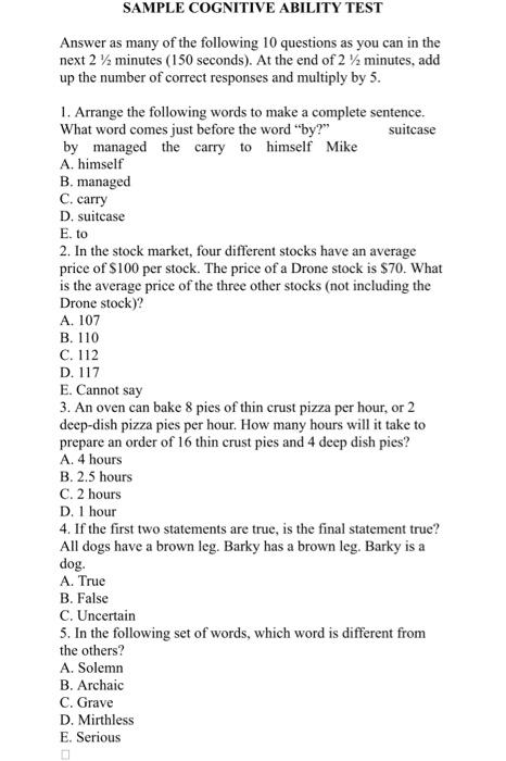 a discussion post regarding the following after completing the test: (1) Would