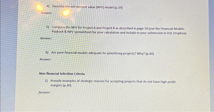 Figure 2.1) Answer: 4) fof classification of the project (i.e, part of