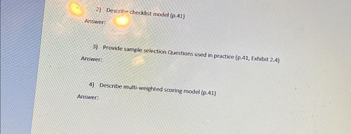 of projects? Financial Selection Criteria 1) Describe Payback financial model as a
