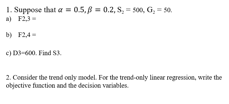 Do this using excel please, show steps & formulas used please 1.