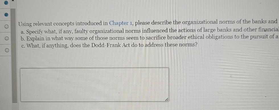  Using relevant concepts introduced in Chapter 1, please describe the organizational