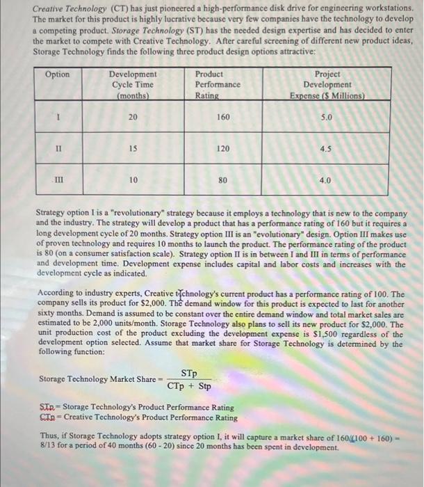 please answer question 1 Creative Technology (CT) has just pioncered a high-performance