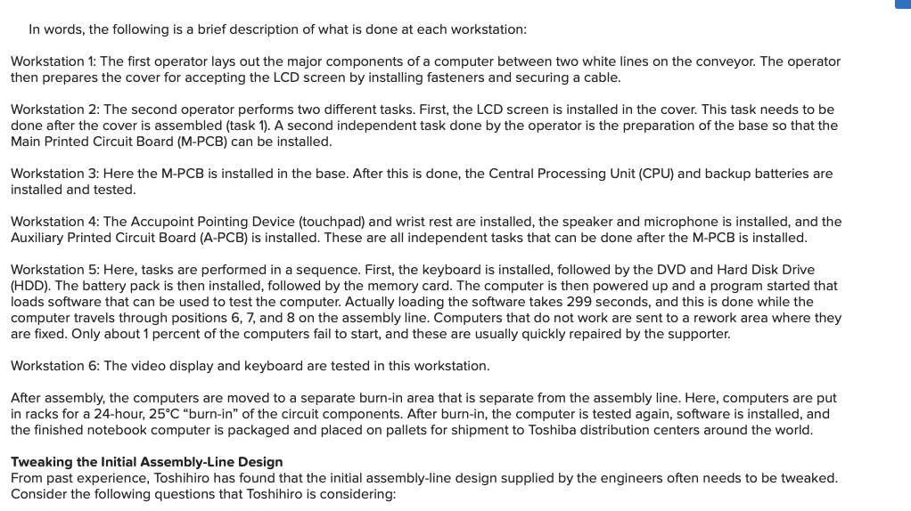 assembly process. When a new model is designed, considerable attention is directed