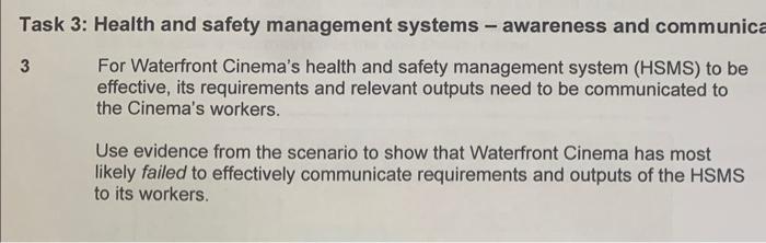 on how you, as the health and safely adviser, effectively managed the