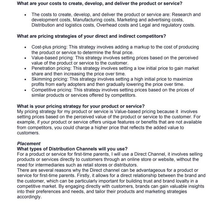 and your target customers. Based on the pictures above, answer the questions