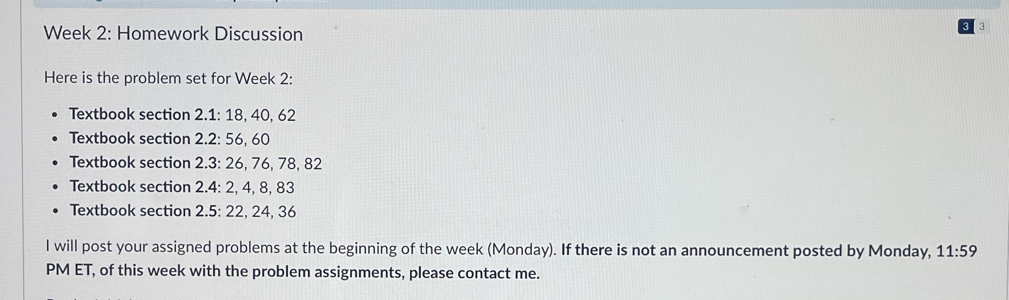 3 3 Week 2: Homework Discussion Here is the problem set