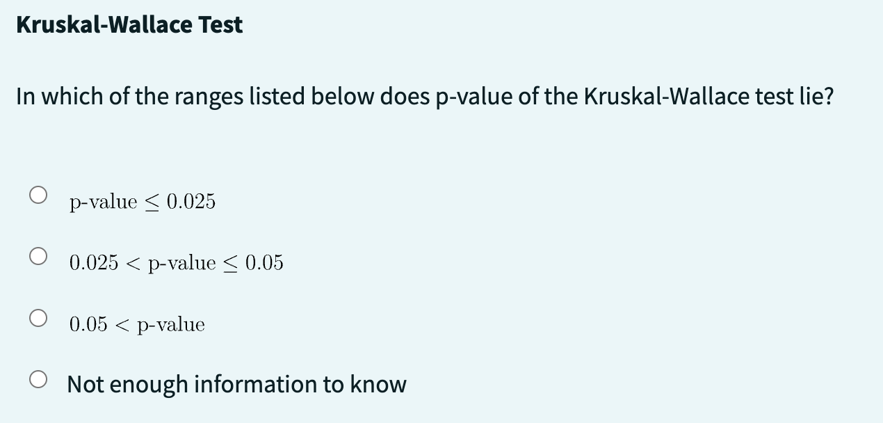 The question of interest is whether the populations are the same with