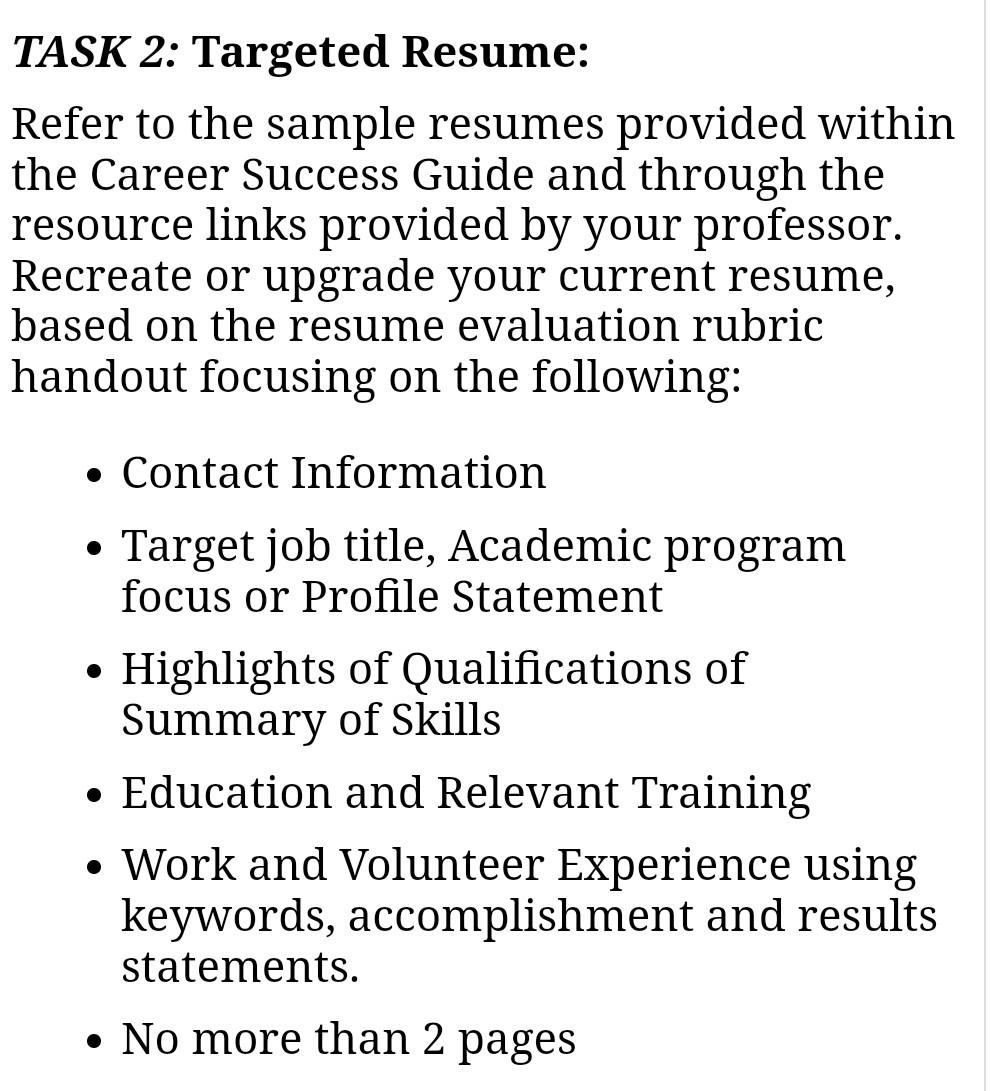 relevant job posting to work with for the purposes of this assignment.