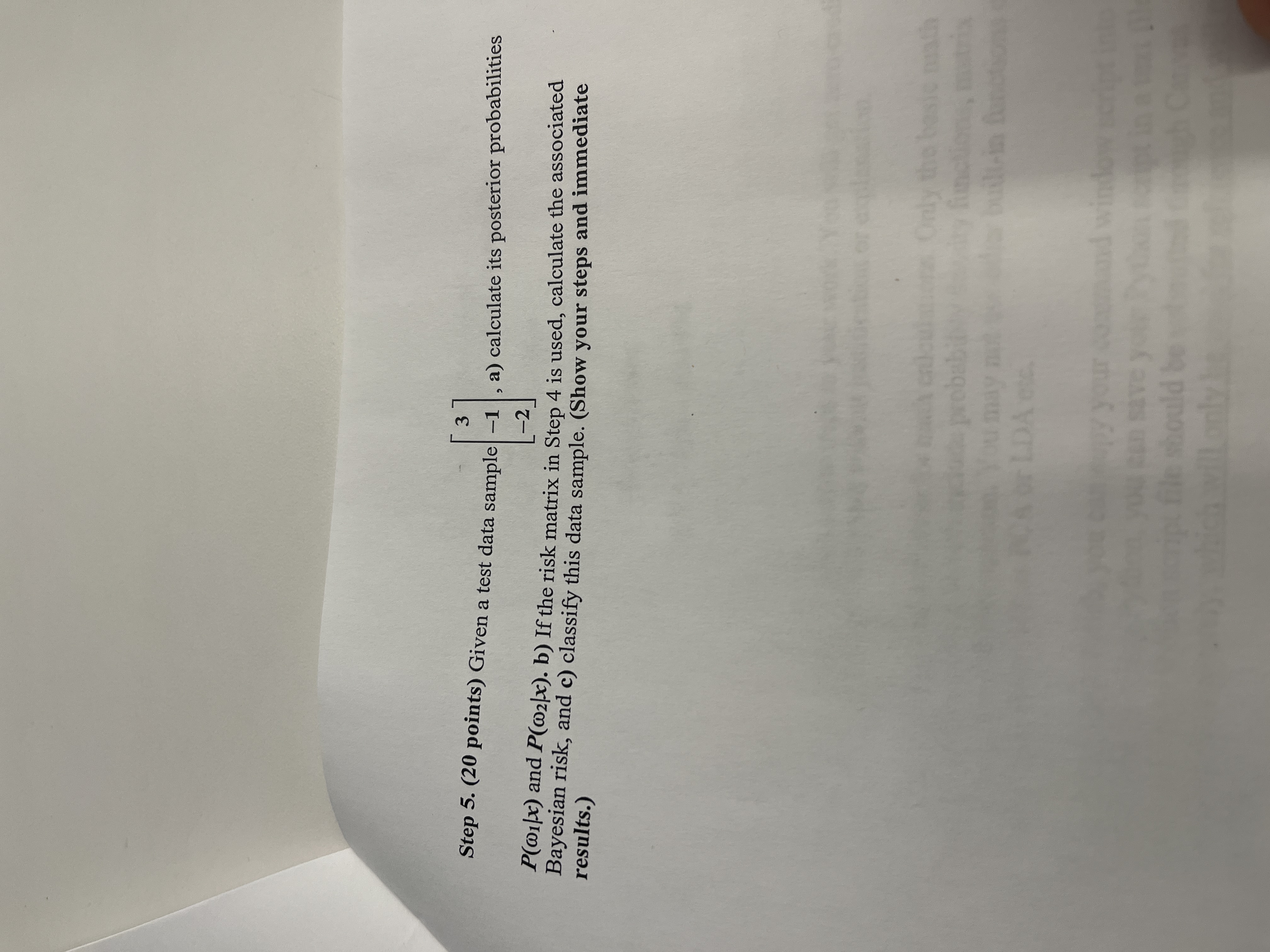 1 dimension, and then b) calculate the projections of all the data
