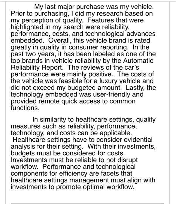 What are your comments on the student's answer to Think of a