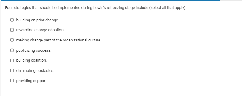 Enthusiastic support Passive resistance Active resistance it Quietly disliking the change i1