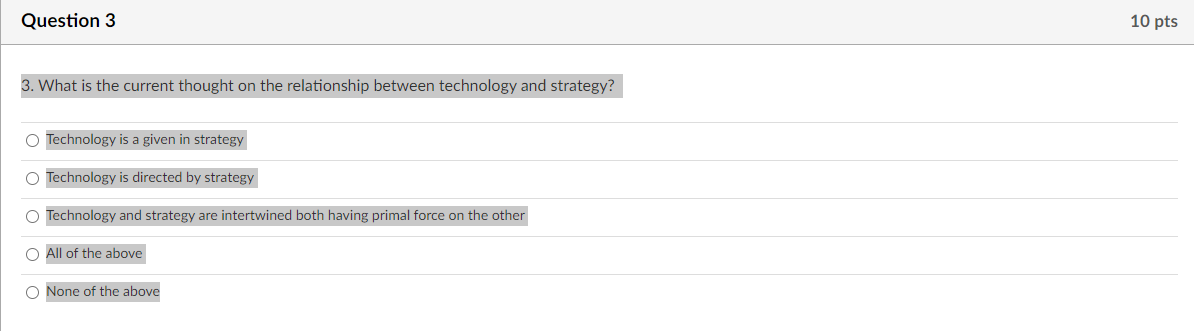 3. What is the current thought on the relationship between technology