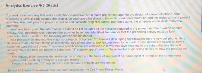  Exhibit 4.13: Work Breakdown Structure and Activities for the Cell Phone