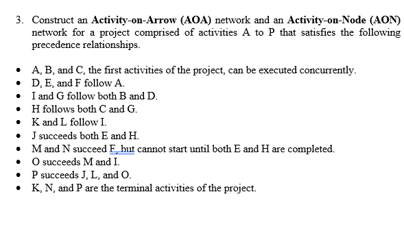  MAKE SURE ITS ACTIVITY ON ARROW DIAGRAM (not the ones that