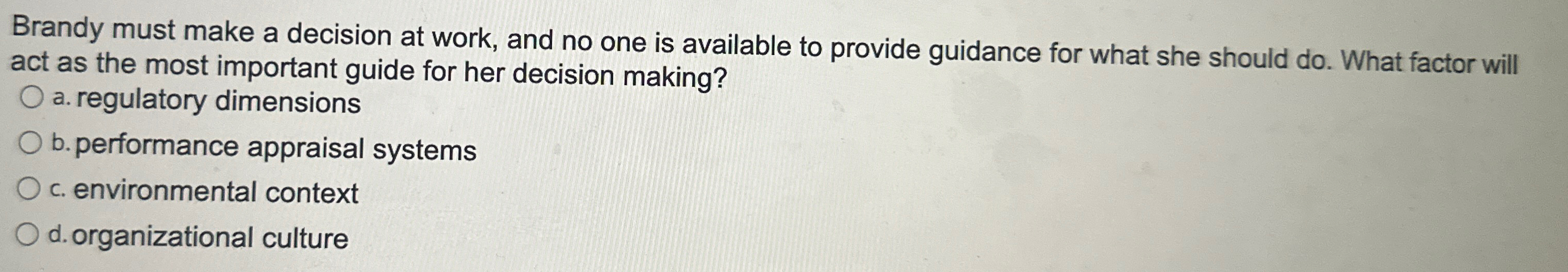  Brandy must make a decision at work, and no one is
