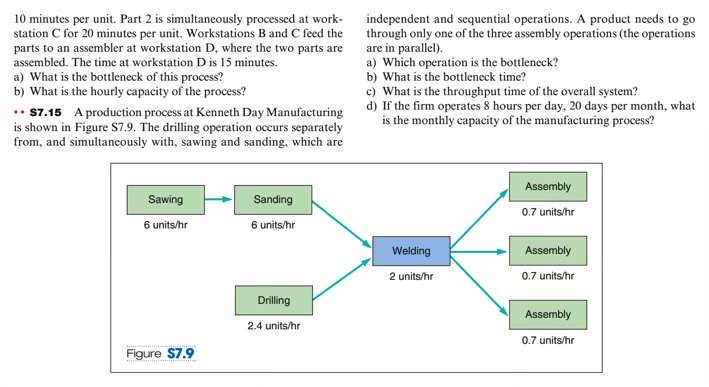 10 minutes per unit. Part 2 is simultaneously processed at workstation