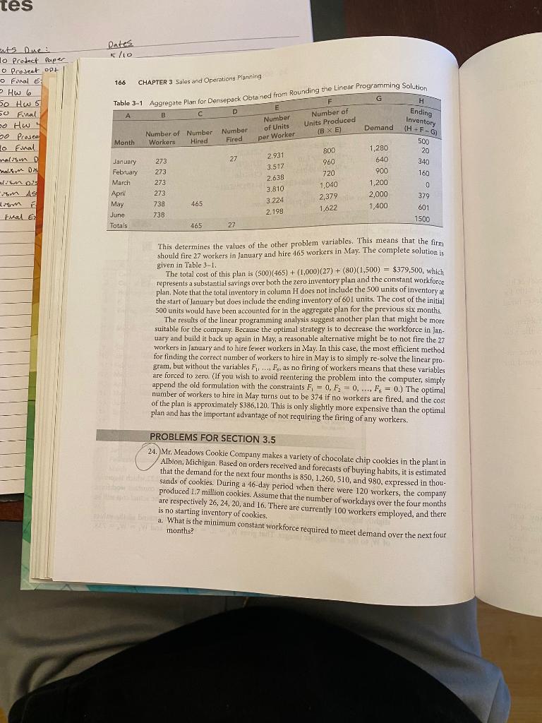  166 CHAPTER 3 siles and Operationg Planning This determines the values