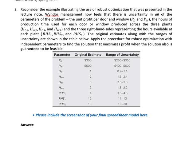 Reconsider the example illustrating the use of robust optimization that was presented