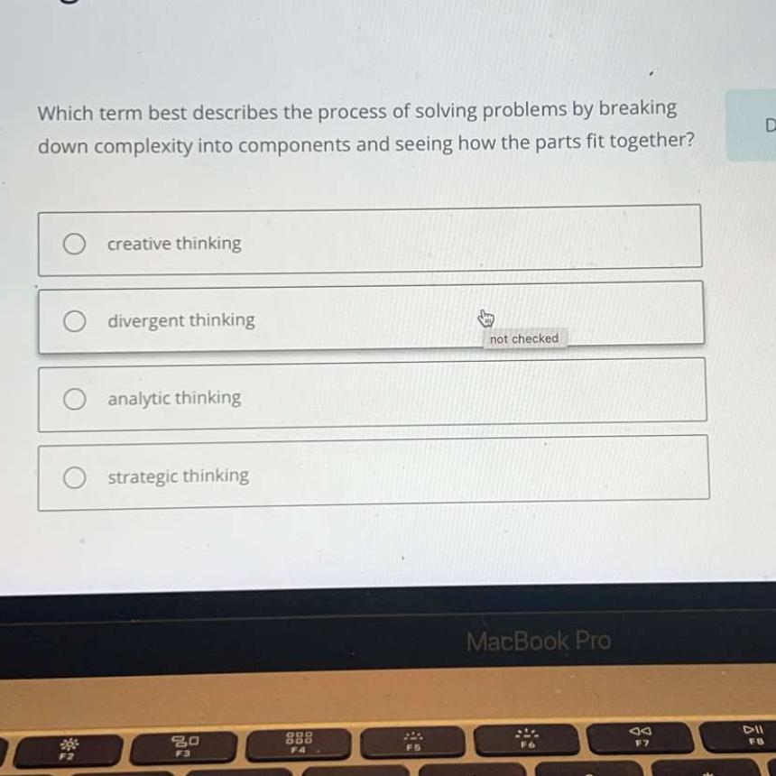  Which term best describes the process of solving problems by breaking