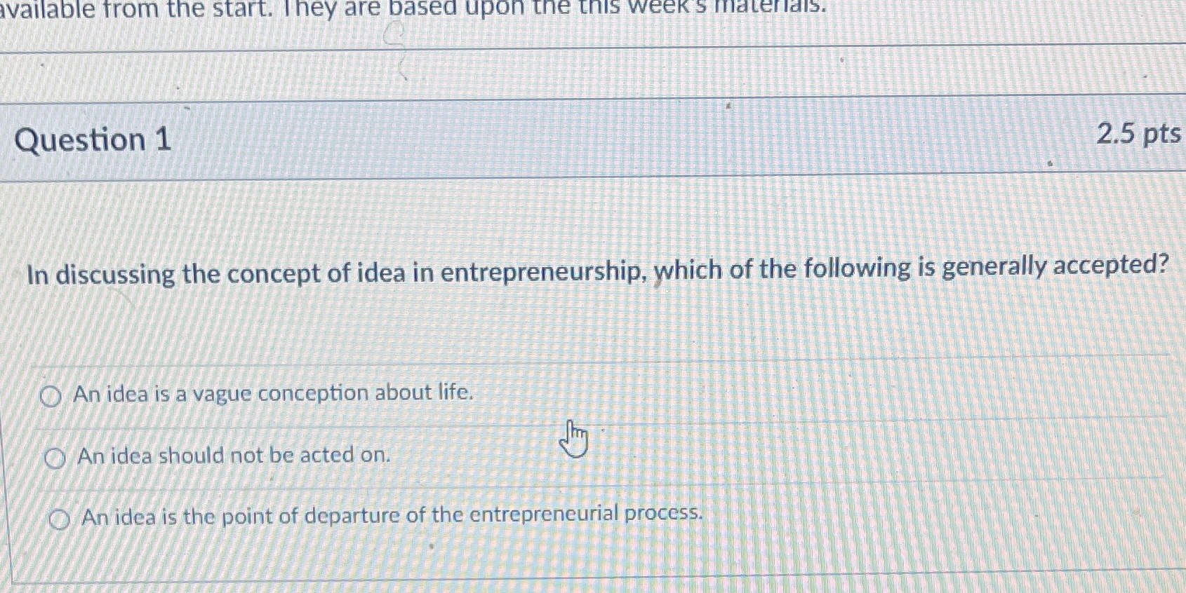  vailable from the start. They are based upon the this week's