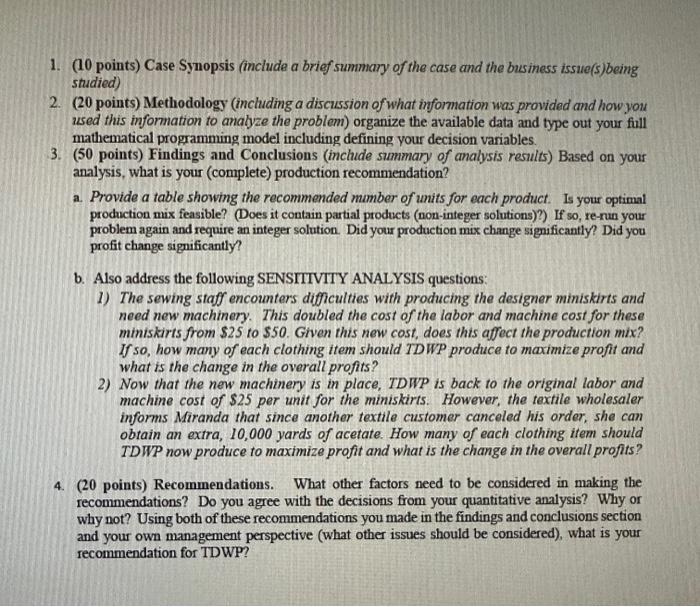 analysis and write up an Executive Summary for this Case Study. Please