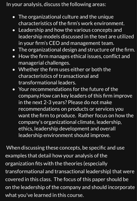 on a company of your choice examining the challenges of leadership within