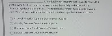  is a federally run program that strives to "provide a level