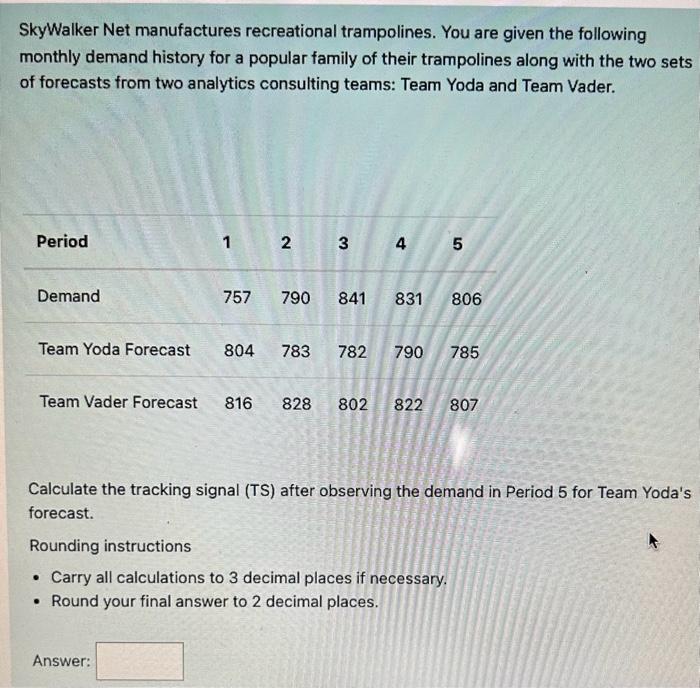 show how to solve on paper or excel please SkyWalker Net manufactures