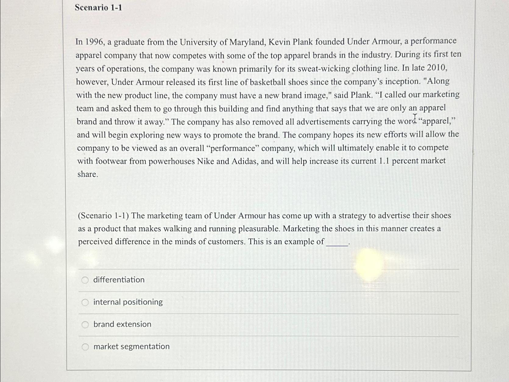  Scenario 1-1 In 1996, a graduate from the University of Maryland,
